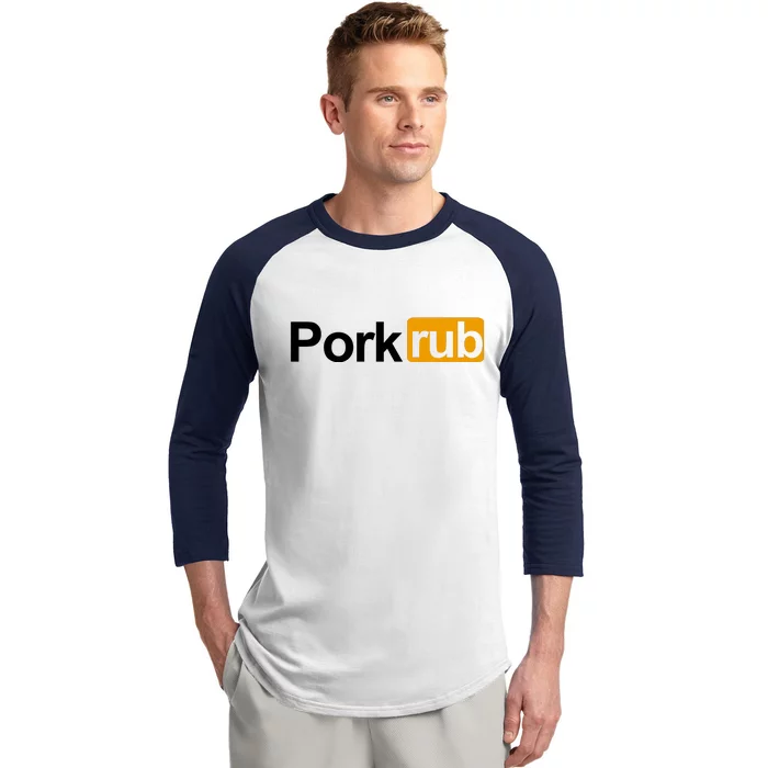 Porkrub, Pork Rub Funny BBQ Smoker & Barbecue Grilling Baseball Sleeve Shirt