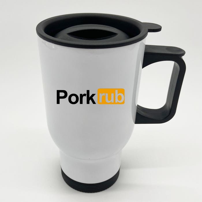 Porkrub, Pork Rub Funny BBQ Smoker & Barbecue Grilling Front & Back Stainless Steel Travel Mug