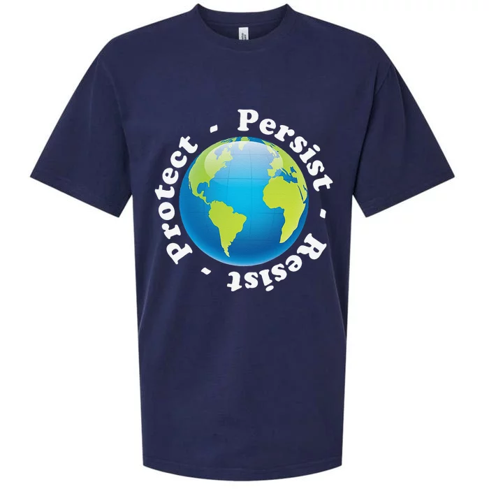 Protect Persist Resist Earth Day T Science Sueded Cloud Jersey T-Shirt