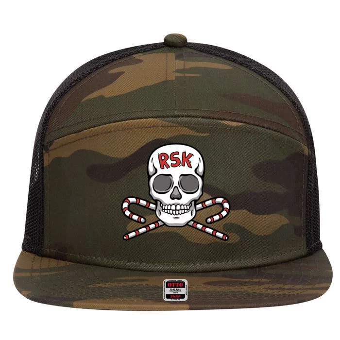 Pka Podcast Real Sweet Skull 7 Panel Mesh Trucker Snapback Hat