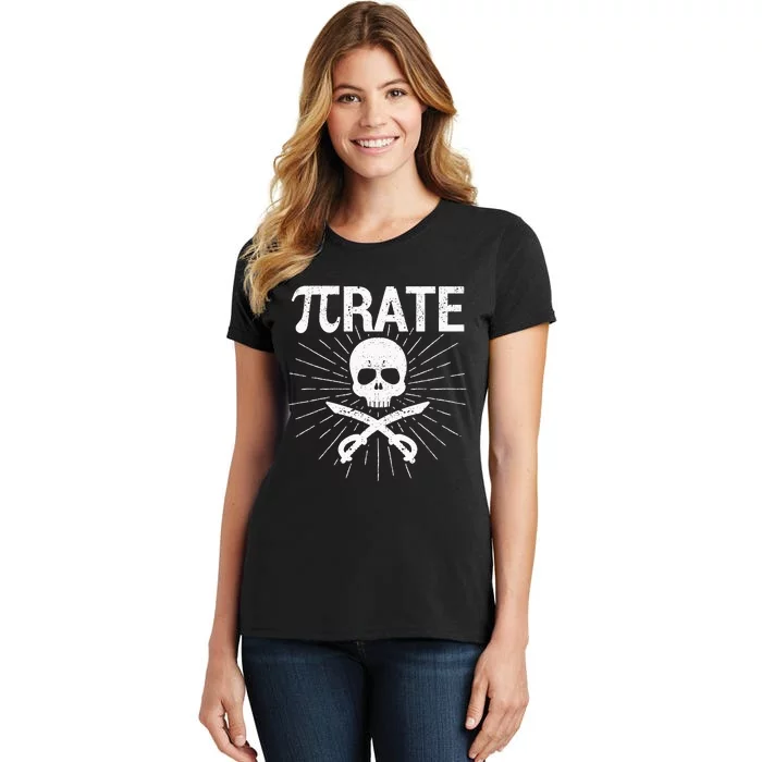 Pirate Pi Rate Pi Day Math Pirates Mathematician Nerd Geek Women's T-Shirt