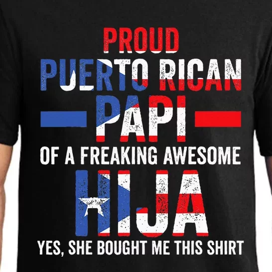 Proud Puerto Rican Papi Of Hija Puerto Rico Dad Daughter Pajama Set