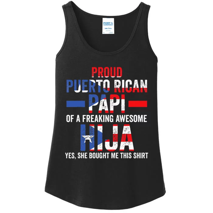 Proud Puerto Rican Papi Of Hija Puerto Rico Dad Daughter Ladies Essential Tank