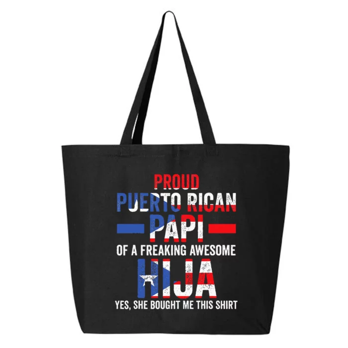 Proud Puerto Rican Papi Of Hija Puerto Rico Dad Daughter 25L Jumbo Tote