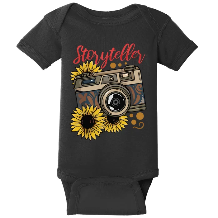 Photographer Photography Storyteller Camera Gift Baby Bodysuit