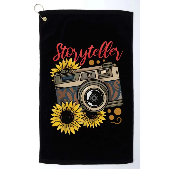 Photographer Photography Storyteller Camera Gift Platinum Collection Golf Towel