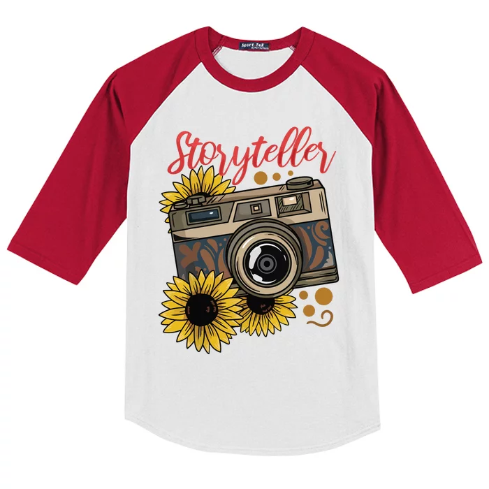 Photographer Photography Storyteller Camera Gift Kids Colorblock Raglan Jersey