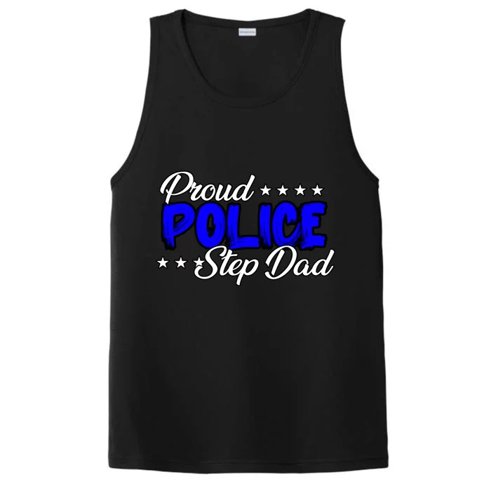 Proud Police Step Dad Gift Performance Tank