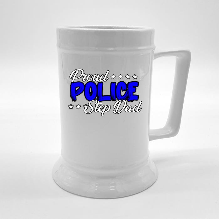 Proud Police Step Dad Gift Front & Back Beer Stein