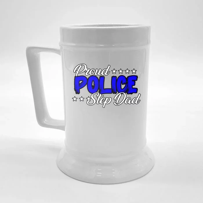 Proud Police Step Dad Gift Front & Back Beer Stein