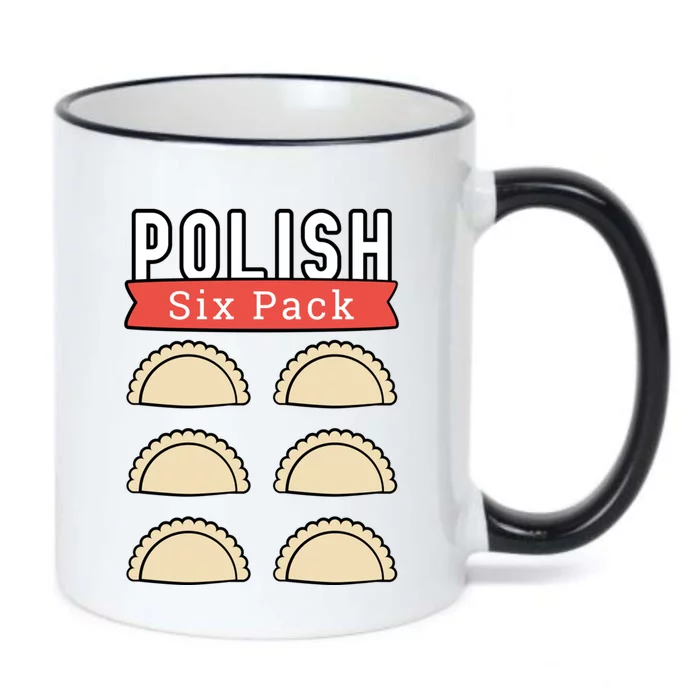 Polish Pierogi Six Pack Funny Abs Gym Design Gift Black Color Changing Mug