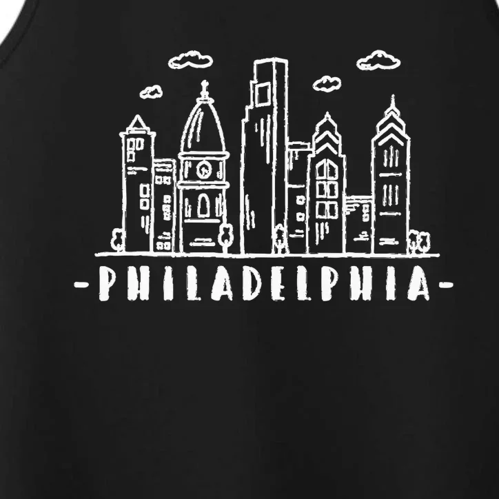 Philadelphia Pennsylvania Skyline Performance Tank