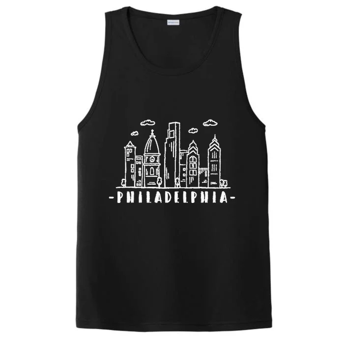 Philadelphia Pennsylvania Skyline Performance Tank