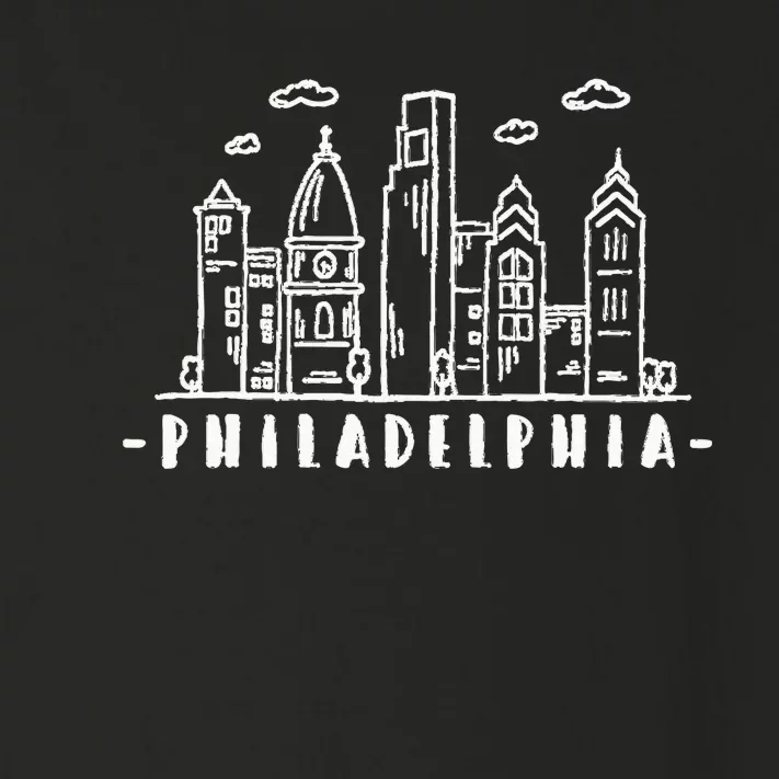 Philadelphia Pennsylvania Skyline Toddler Long Sleeve Shirt