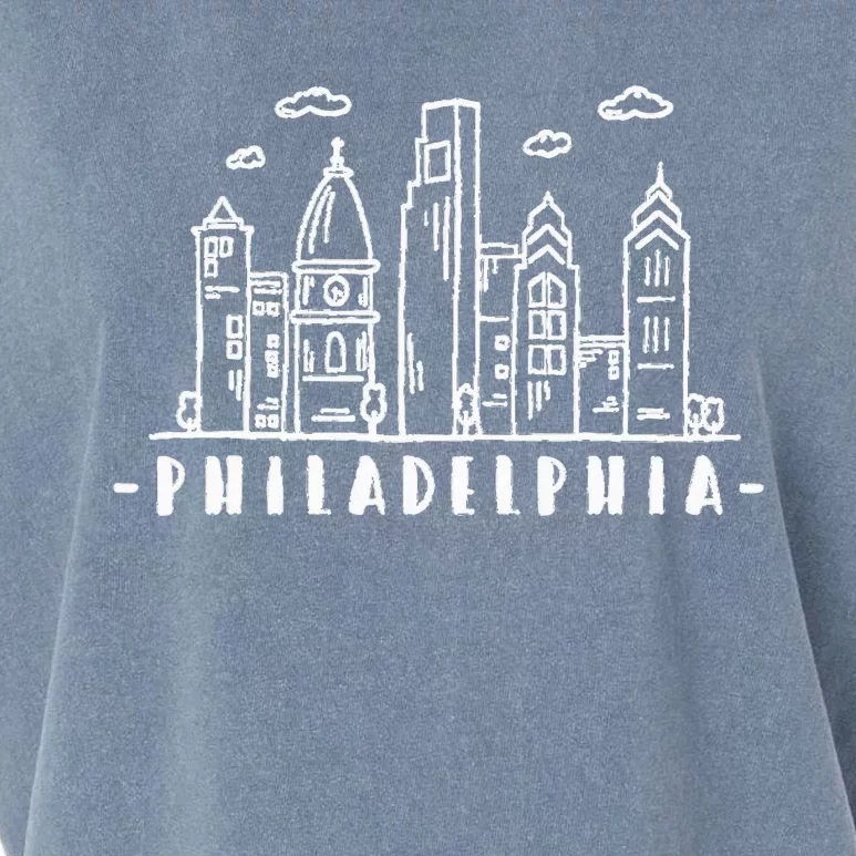 Philadelphia Pennsylvania Skyline Garment-Dyed Women's Muscle Tee