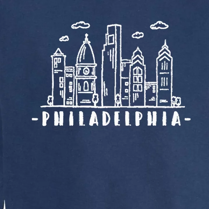 Philadelphia Pennsylvania Skyline Garment-Dyed Sweatshirt