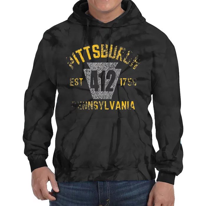 Pittsburgh Pennsylvania Sl City 412 Established Vintage Tie Dye Hoodie