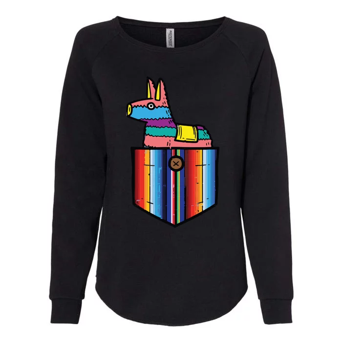 Pocket Pinata Serape Cinco De Mayo Mexican Fiesta Party Womens California Wash Sweatshirt