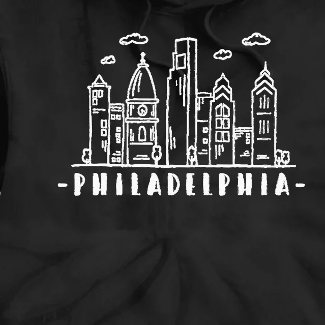 Philadelphia Pennsylvania Skyline Tie Dye Hoodie