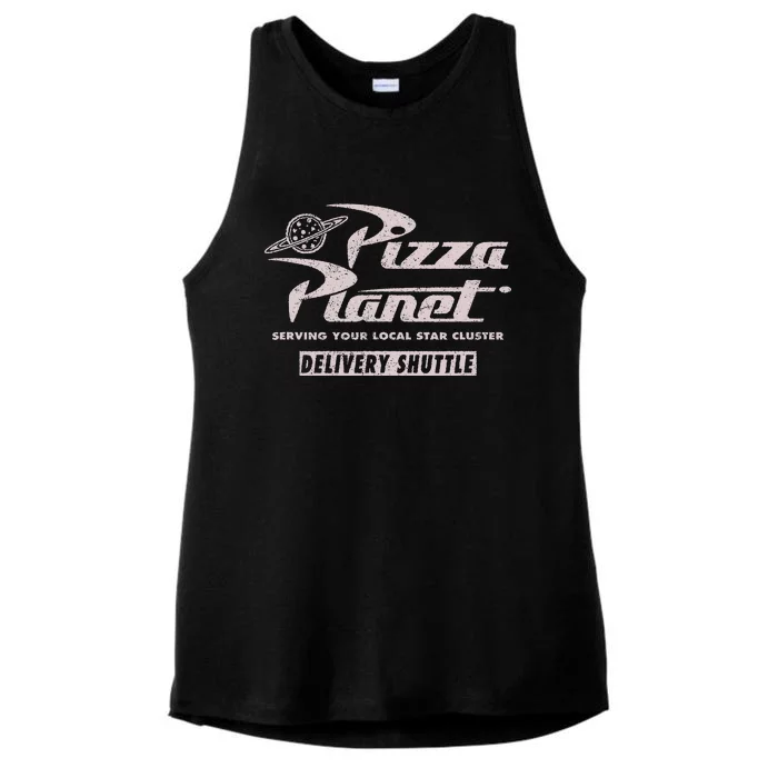 Pizza Planet Silver Delivery Shuttle Ladies Tri-Blend Wicking Tank