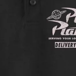 Pizza Planet Silver Delivery Shuttle Dry Zone Grid Performance Polo