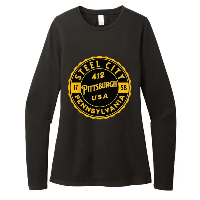 Pittsburgh Pennsylvania Steel City 412 Home Vintage Womens CVC Long Sleeve Shirt