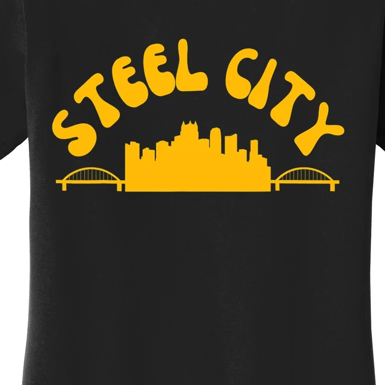 Pittsburgh Pennsylvania Sl City Skyline Bridges Retro Women's T-Shirt