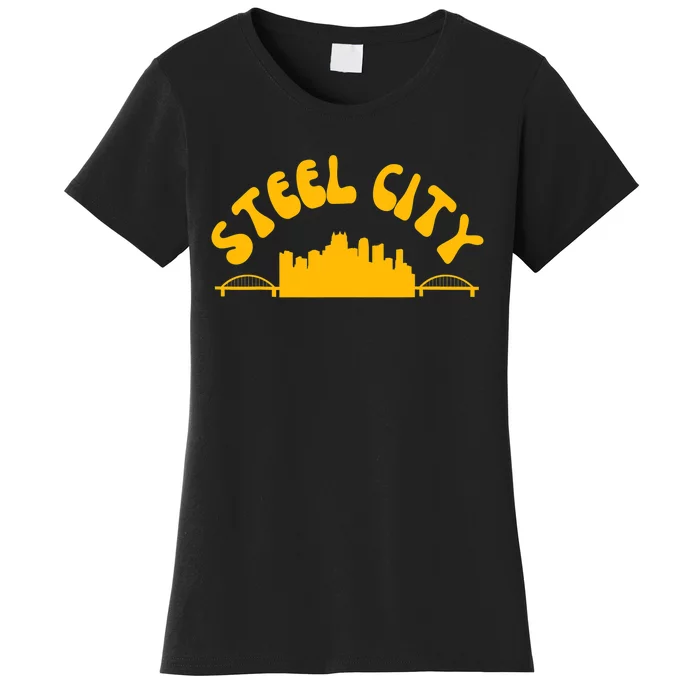 Pittsburgh Pennsylvania Sl City Skyline Bridges Retro Women's T-Shirt