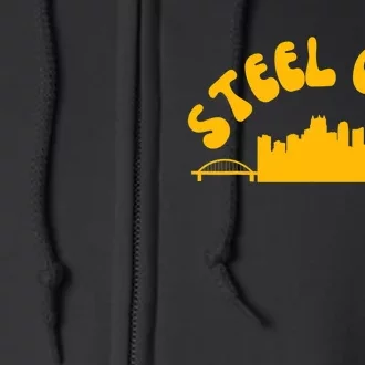 Pittsburgh Pennsylvania Sl City Skyline Bridges Retro Full Zip Hoodie