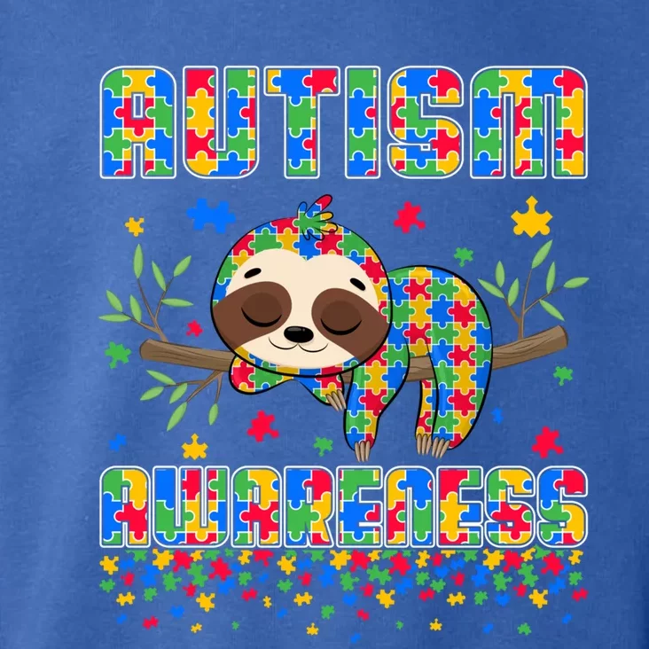 Puzzle Piece Sloth Lover Autism Awareness Day Autistic Cool Gift Toddler Hoodie