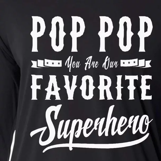 Pop Pop Superhero Fathers Day Gifts Dad Grandpa Cooling Performance Long Sleeve Crew