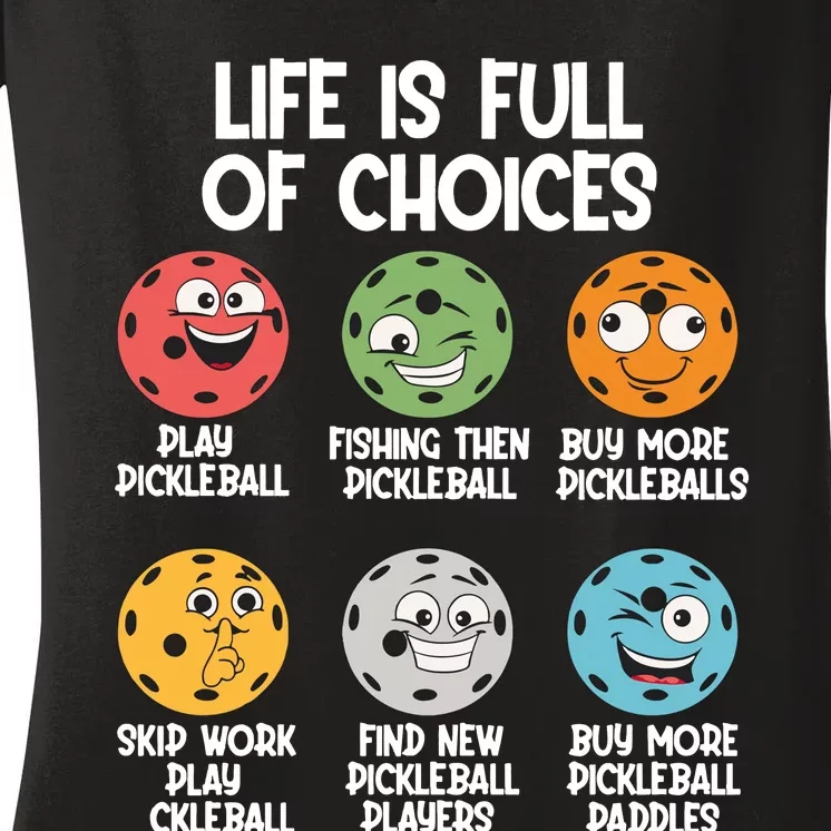 Pickleball Player Sport Women's V-Neck T-Shirt