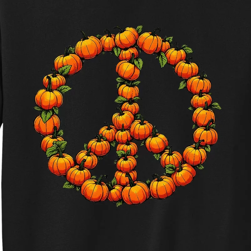 Pumpkin Peace Sign Fall Season Pumpkins Autumn Halloween Tall Sweatshirt