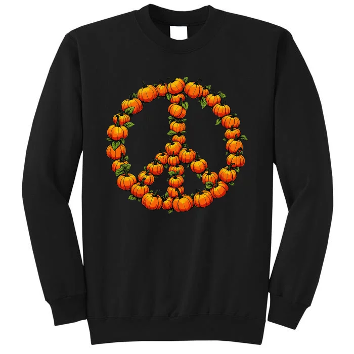 Pumpkin Peace Sign Fall Season Pumpkins Autumn Halloween Tall Sweatshirt