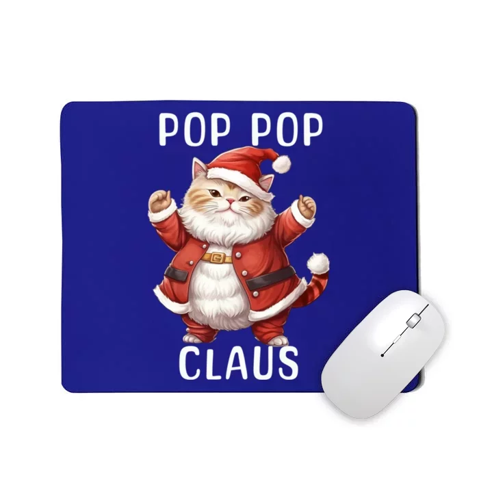 Pop Pop Santa Claus Cute Dancing Cat Kitty Lover Christmas Funny Gift Mousepad