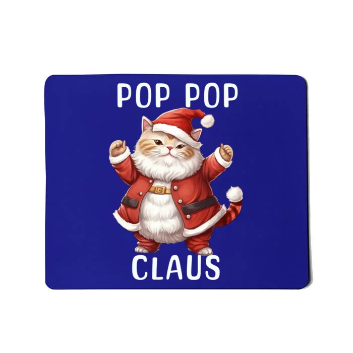 Pop Pop Santa Claus Cute Dancing Cat Kitty Lover Christmas Funny Gift Mousepad