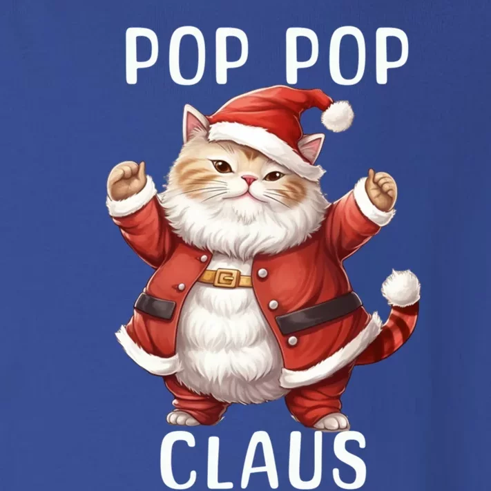 Pop Pop Santa Claus Cute Dancing Cat Kitty Lover Christmas Funny Gift Toddler Long Sleeve Shirt