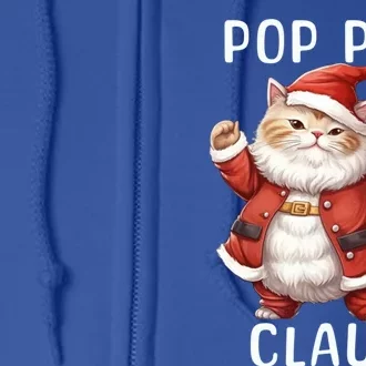 Pop Pop Santa Claus Cute Dancing Cat Kitty Lover Christmas Funny Gift Full Zip Hoodie