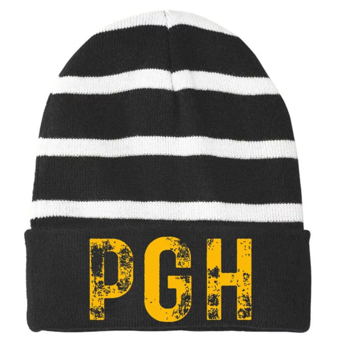 Pittsburgh Pennsylvania Steel City 412 Home Pride Striped Beanie with Solid Band