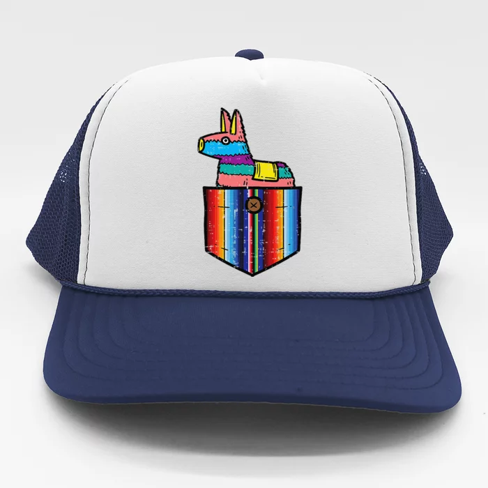 Pocket Pinata Serape Cinco De Mayo Mexican Fiesta Party Trucker Hat