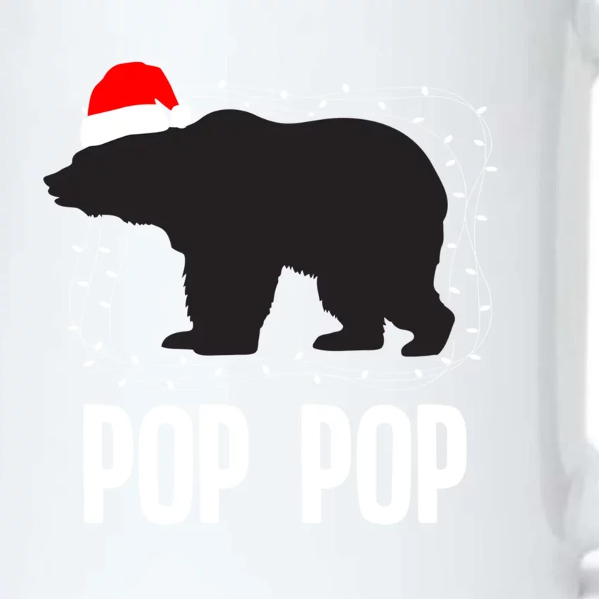 Pop Pop Santa Hat Christmas Bear Matching Family Gift Black Color Changing Mug