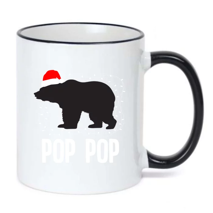 Pop Pop Santa Hat Christmas Bear Matching Family Gift Black Color Changing Mug