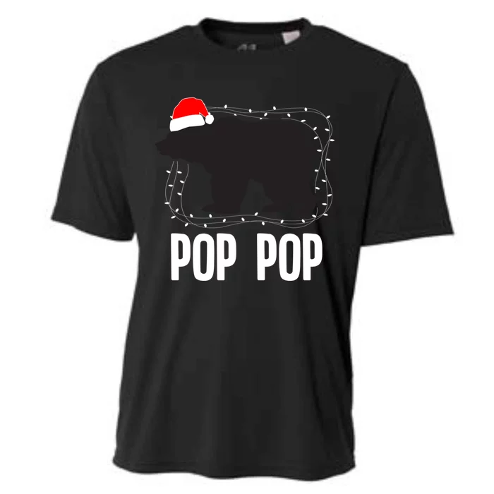 Pop Pop Santa Hat Christmas Bear Matching Family Gift Cooling Performance Crew T-Shirt