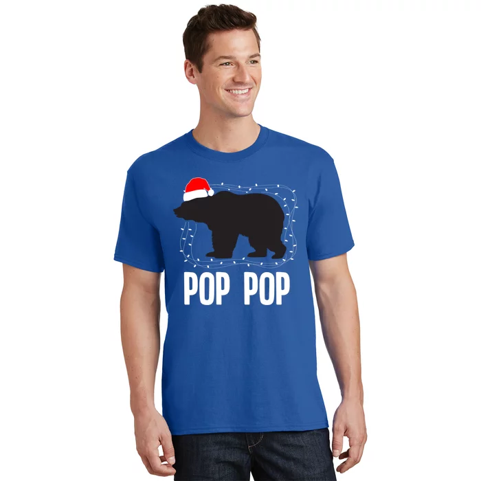 Pop Pop Santa Hat Christmas Bear Matching Family Gift T-Shirt