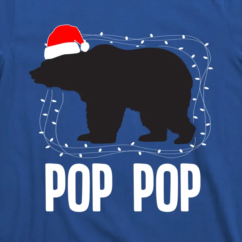 Pop Pop Santa Hat Christmas Bear Matching Family Gift T-Shirt