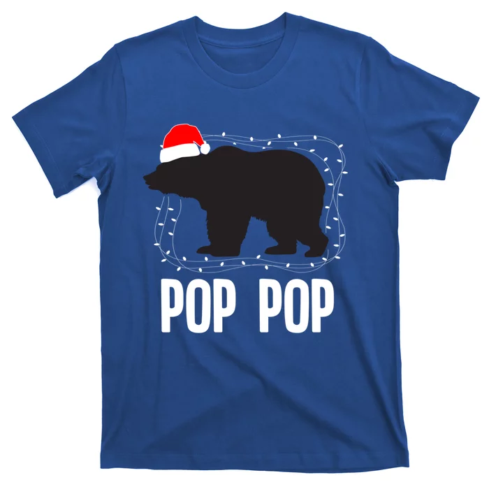 Pop Pop Santa Hat Christmas Bear Matching Family Gift T-Shirt