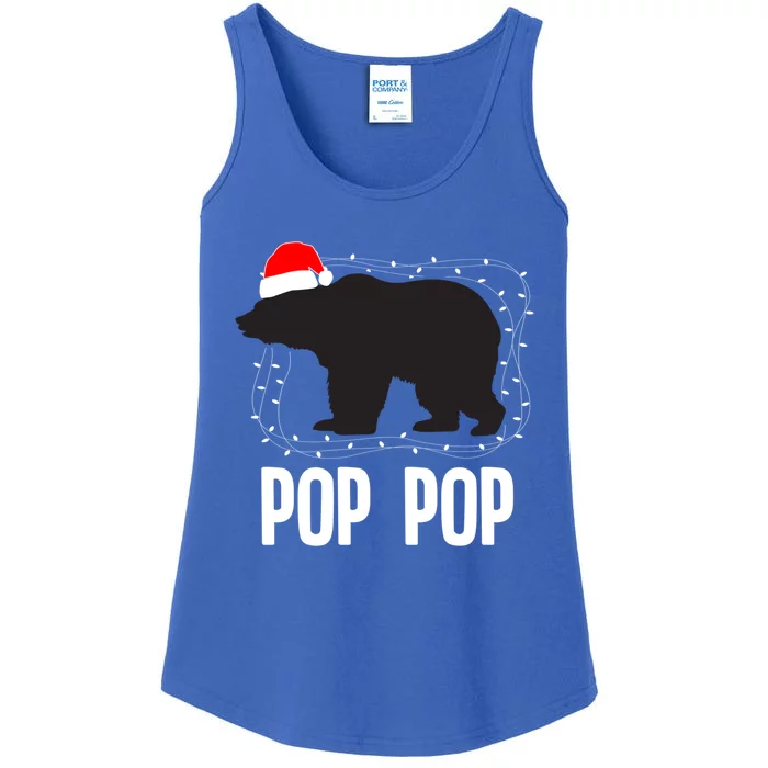 Pop Pop Santa Hat Christmas Bear Matching Family Gift Ladies Essential Tank