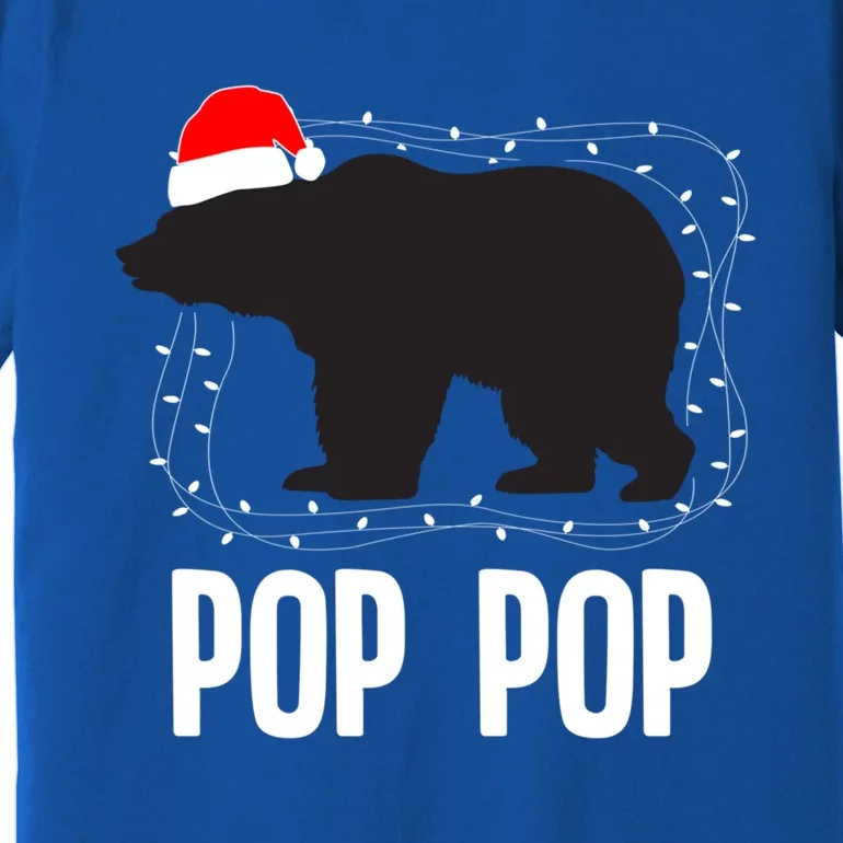 Pop Pop Santa Hat Christmas Bear Matching Family Gift Premium T-Shirt