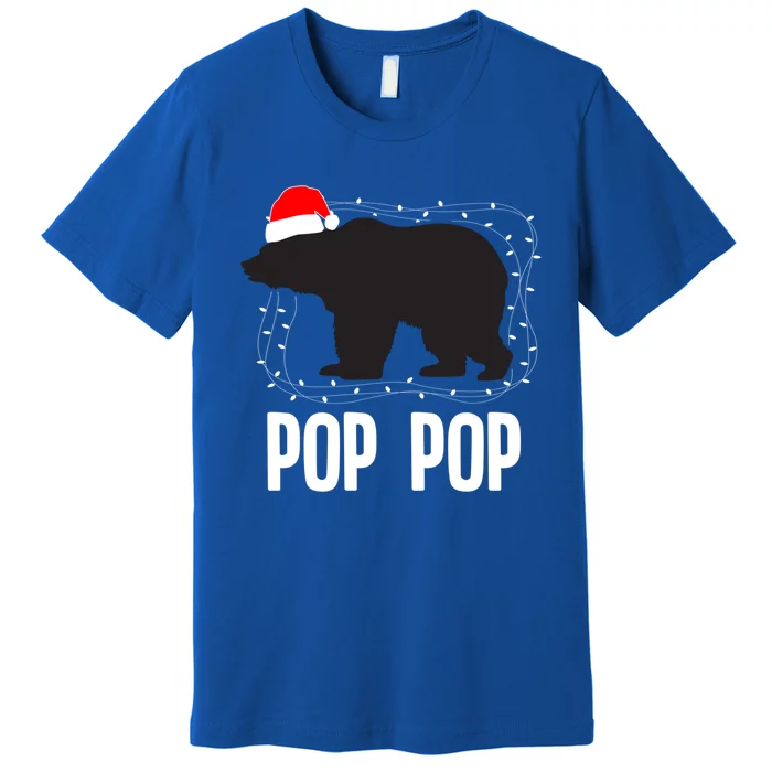 Pop Pop Santa Hat Christmas Bear Matching Family Gift Premium T-Shirt