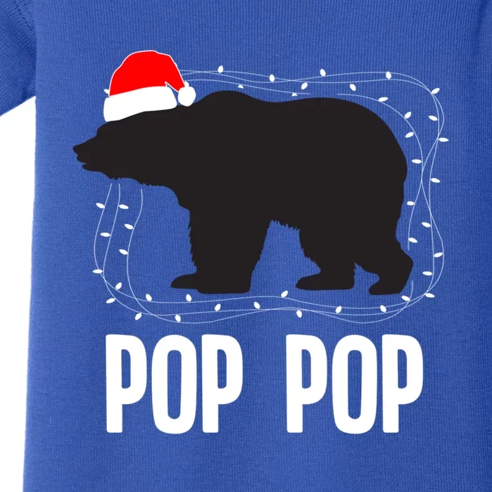 Pop Pop Santa Hat Christmas Bear Matching Family Gift Baby Bodysuit